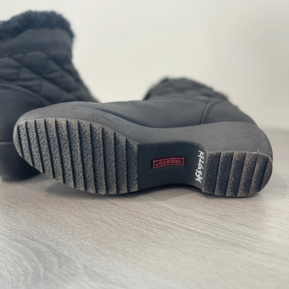 Sporto Insulated Black Front Zip Winter Faux Fur Boots (8)